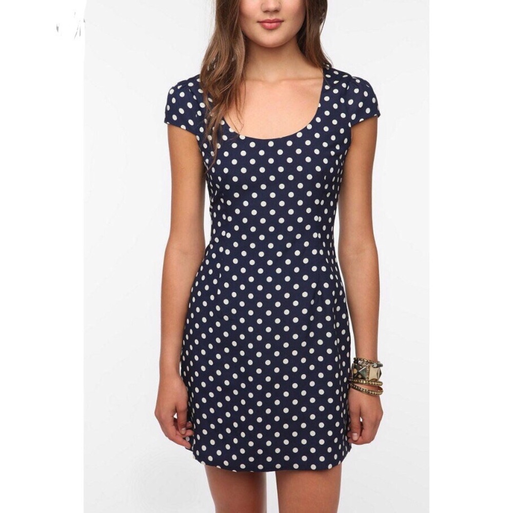 Coincidence and Chance Navy Polka Dot Dress
